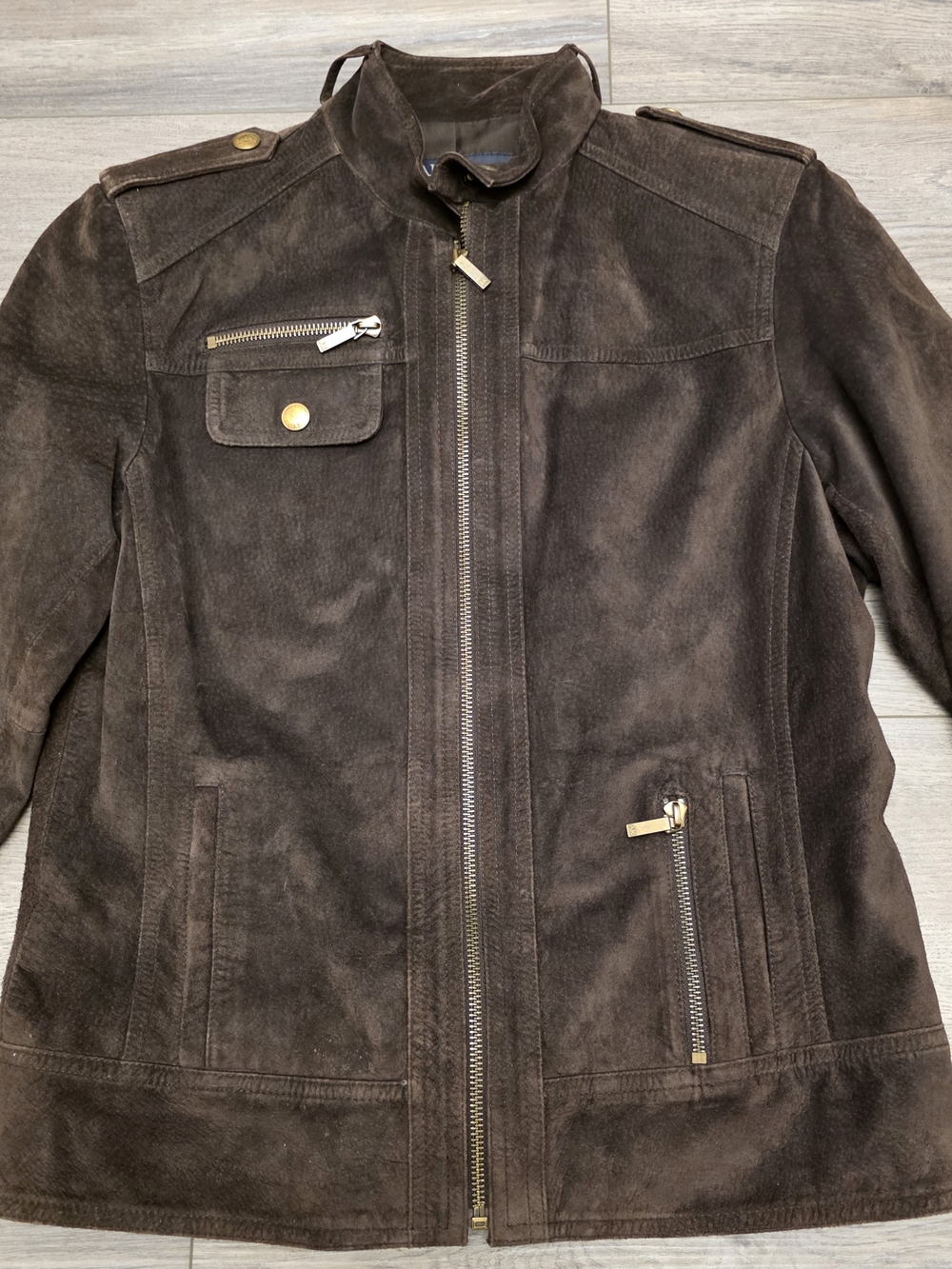 Anne Klein Brown Genuine Leather Suede Jacket - Woman’s Size Small - Picture 6 of 10